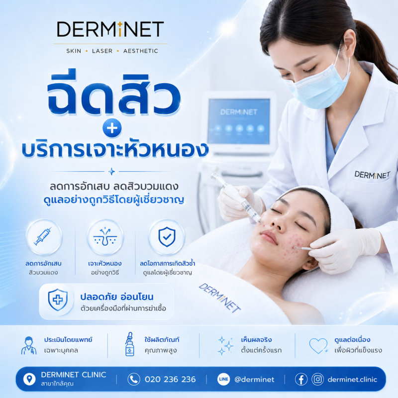 ฉีดสิว + บริการเจาะหัวหนอง (Acne Care Pus Drainage)